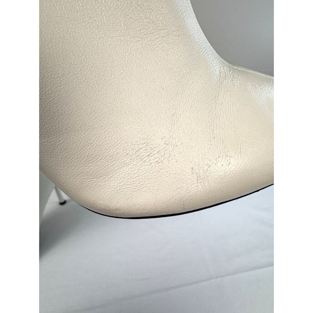 Zara Cream Ankle Boots 38 7.5 Zip Ivory Heel 3.5" Chic Minimal Luxe Street FLAW - Picture 12 of 16